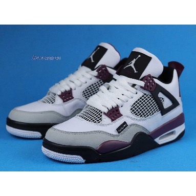 Paris Saint-Germain x Air Jordan 4 Retro Bordeaux CZ5624-100 White/Neutral Grey/Black/Bordeaux Mens Womens Shoes