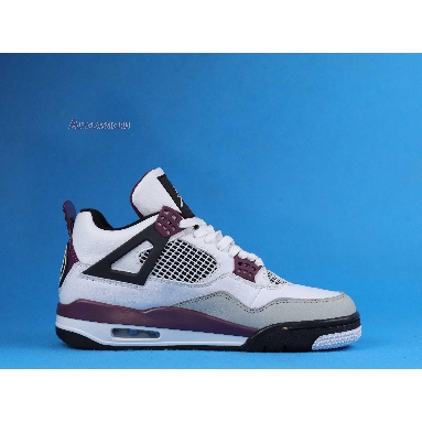 Paris Saint-Germain x Air Jordan 4 Retro Bordeaux CZ5624-100 White/Neutral Grey/Black/Bordeaux Mens Womens Shoes