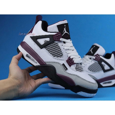 Paris Saint-Germain x Air Jordan 4 Retro Bordeaux CZ5624-100 White/Neutral Grey/Black/Bordeaux Mens Womens Shoes