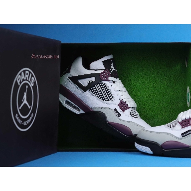 Paris Saint-Germain x Air Jordan 4 Retro Bordeaux CZ5624-100 White/Neutral Grey/Black/Bordeaux Mens Womens Shoes