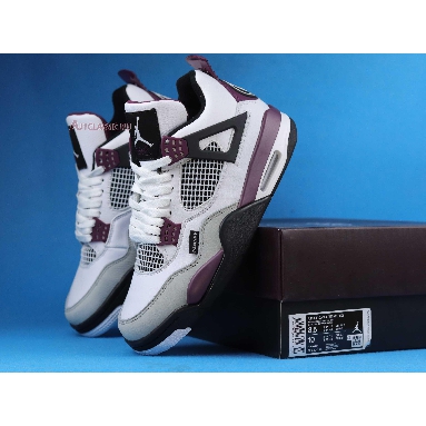 Paris Saint-Germain x Air Jordan 4 Retro Bordeaux CZ5624-100 White/Neutral Grey/Black/Bordeaux Mens Womens Shoes