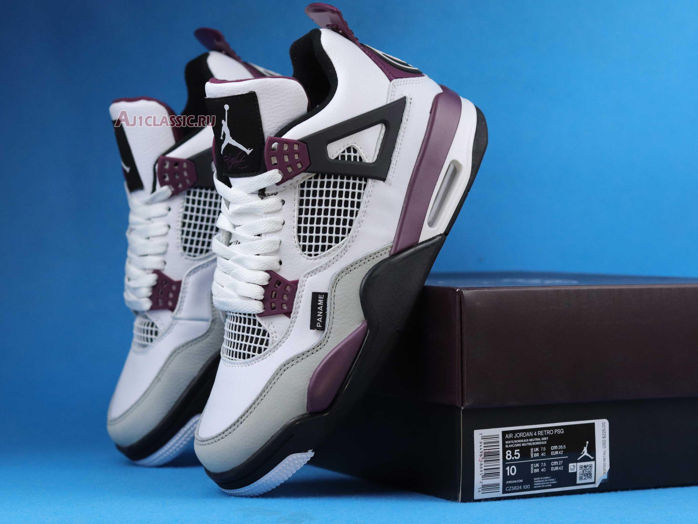 New Paris Saint-Germain x Air Jordan 4 Retro "Bordeaux" CZ5624-100 Shoes