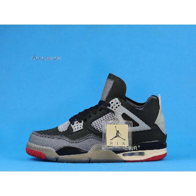 Off-White x Air Jordan 4 Retro Cream Sail CV9388-001 Black/Muslin-Black/Noir/Mousseline Mens Womens Shoes