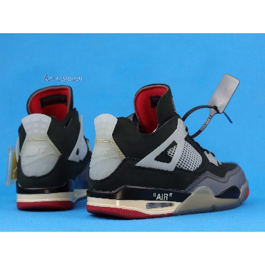 Off-White x Air Jordan 4 Retro Cream Sail CV9388-001 Black/Muslin-Black/Noir/Mousseline Mens Womens Shoes