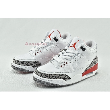 Air Jordan 3 Retro Hall of Fame 136064-116 White/Cement Grey-Black-Fire Red Mens Womens Shoes