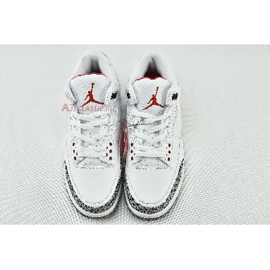 Air Jordan 3 Retro Hall of Fame 136064-116 White/Cement Grey-Black-Fire Red Mens Womens Shoes