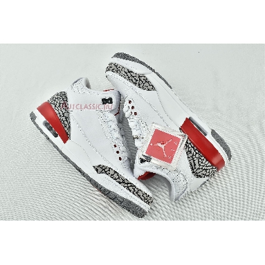 Air Jordan 3 Retro Hall of Fame 136064-116 White/Cement Grey-Black-Fire Red Mens Womens Shoes