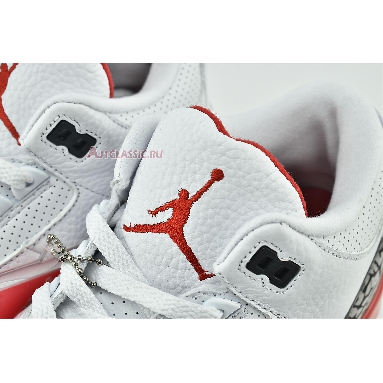 Air Jordan 3 Retro Hall of Fame 136064-116 White/Cement Grey-Black-Fire Red Mens Womens Shoes