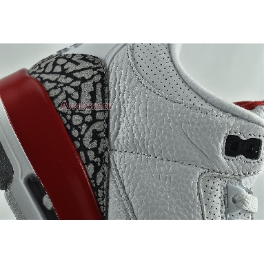 Air Jordan 3 Retro Hall of Fame 136064-116 White/Cement Grey-Black-Fire Red Mens Womens Shoes