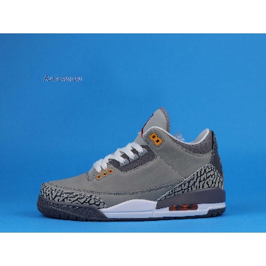 Air Jordan 3 Retro Cool Grey 2021 CT8532-012 Silver/Light Graphite/Orange Peel/Sport Red Sneakers