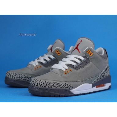 Air Jordan 3 Retro Cool Grey 2021 CT8532-012 Silver/Light Graphite/Orange Peel/Sport Red Sneakers