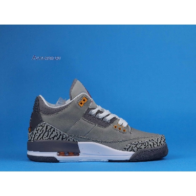 Air Jordan 3 Retro Cool Grey 2021 CT8532-012 Silver/Light Graphite/Orange Peel/Sport Red Sneakers