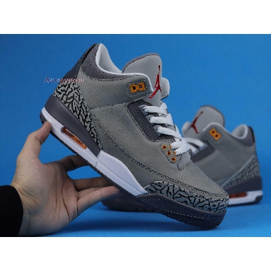 Air Jordan 3 Retro Cool Grey 2021 CT8532-012 Silver/Light Graphite/Orange Peel/Sport Red Sneakers