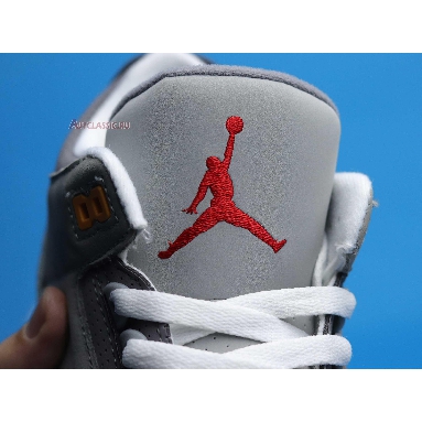 Air Jordan 3 Retro Cool Grey 2021 CT8532-012 Silver/Light Graphite/Orange Peel/Sport Red Sneakers