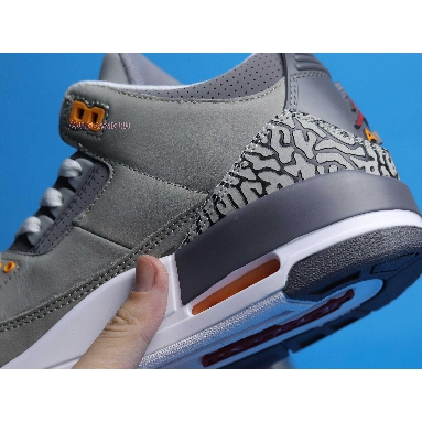 Air Jordan 3 Retro Cool Grey 2021 CT8532-012 Silver/Light Graphite/Orange Peel/Sport Red Sneakers