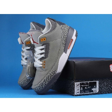 Air Jordan 3 Retro Cool Grey 2021 CT8532-012 Silver/Light Graphite/Orange Peel/Sport Red Sneakers