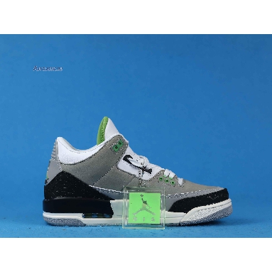 Air Jordan 3 Retro Chlorophyll 136064-006 Light Smoke Grey/Chlorophyll-Black-White-Sail Sneakers