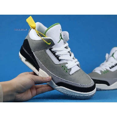 Air Jordan 3 Retro Chlorophyll 136064-006 Light Smoke Grey/Chlorophyll-Black-White-Sail Sneakers