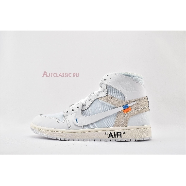 Off-White x Air Jordan 1 Retro High OG White 2018 AQ0818-100-2 White/White Mens Womens Shoes