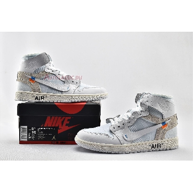 Off-White x Air Jordan 1 Retro High OG White 2018 AQ0818-100-2 White/White Mens Womens Shoes