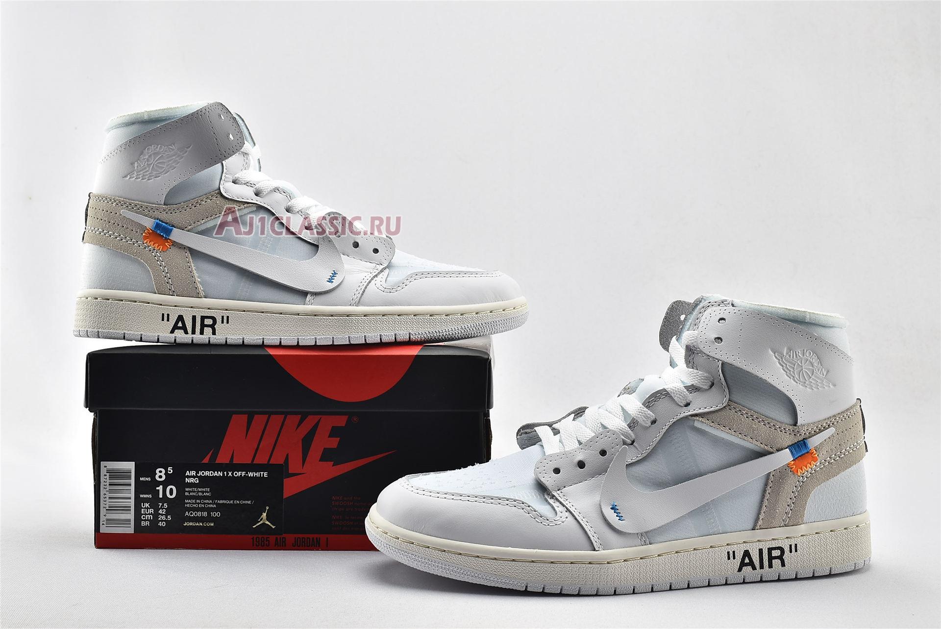 New Off-White x Air Jordan 1 Retro High OG "White 2018" AQ0818-100-2 Shoes