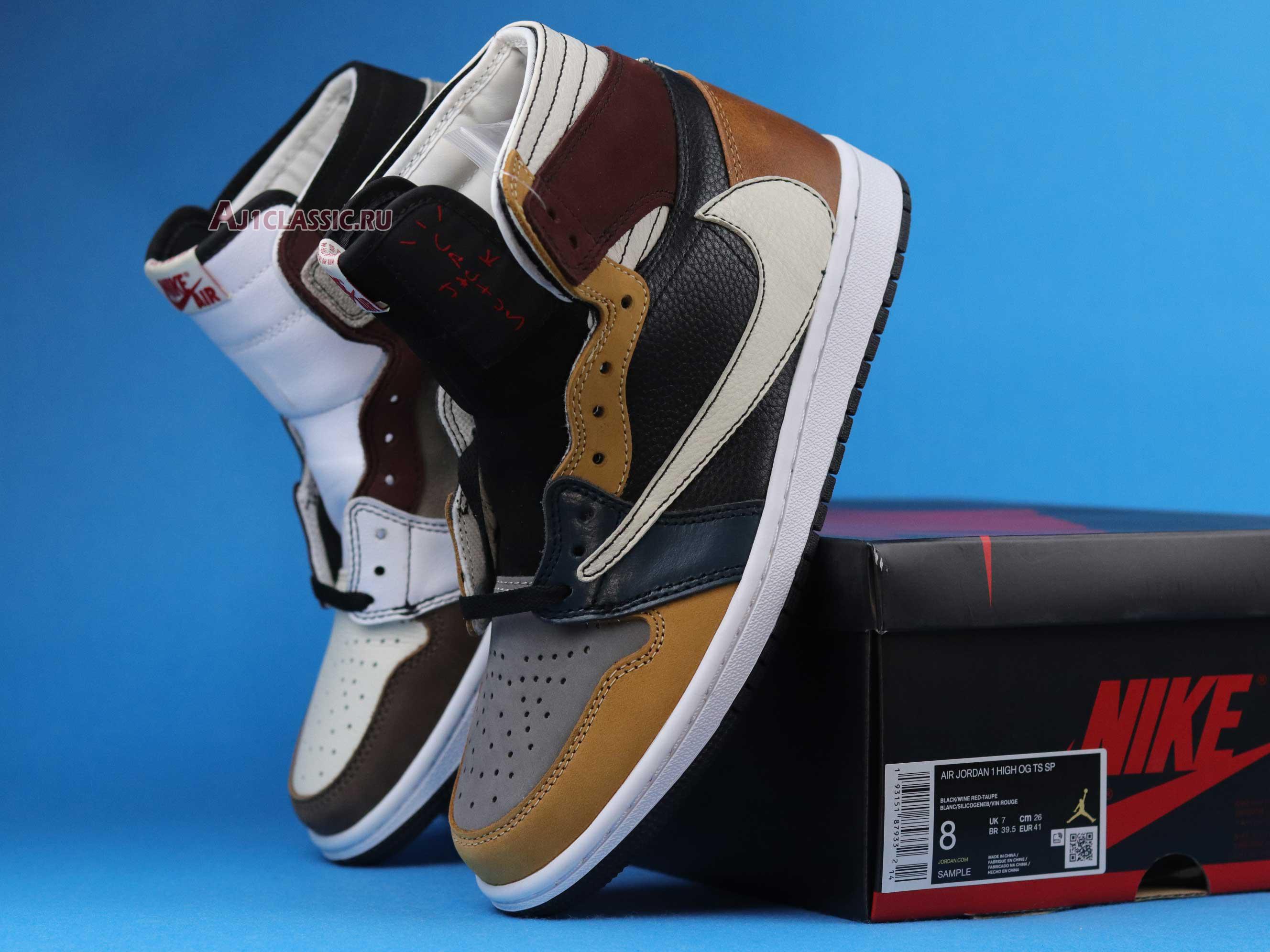 New The Shoe Surgeon x Air Jordan 1 High "Travis Scott Earth Tone Scrap Leather" CD4487-100-3 Shoes