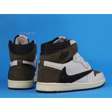 Travis Scott x Air Jordan 1 Reverse Alternate CD4487-100-2 Sail/Black-Dark Mocha-University Red Mens Womens Shoes