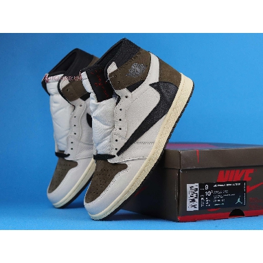 Travis Scott x Air Jordan 1 Reverse Alternate CD4487-100-2 Sail/Black-Dark Mocha-University Red Mens Womens Shoes