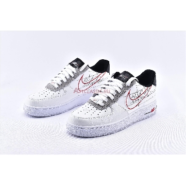 Nike Air Force 1 Low Script Swoosh CK9257-100 White/Black-University Red Mens Womens Shoes