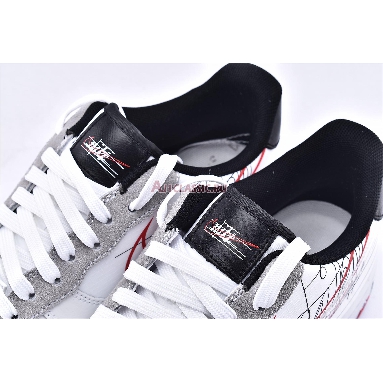 Nike Air Force 1 Low Script Swoosh CK9257-100 White/Black-University Red Mens Womens Shoes