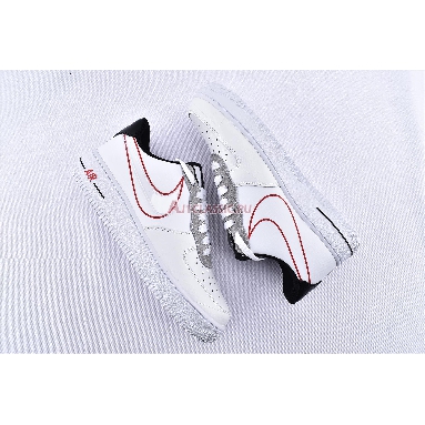 Nike Air Force 1 Low Script Swoosh CK9257-100 White/Black-University Red Mens Womens Shoes