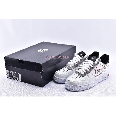 Nike Air Force 1 Low Script Swoosh CK9257-100 White/Black-University Red Mens Womens Shoes