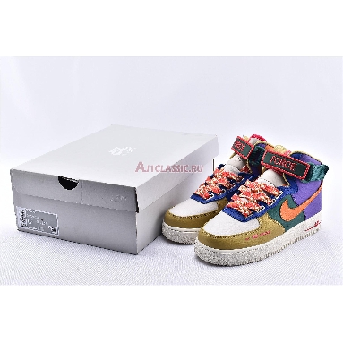 Nike Air Force 1 High Utility Force is Female CQ4810-046 Purple/Green/Orange/Blue/Brown/White Sneakers