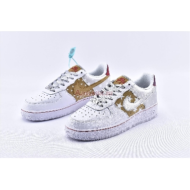 Nike Air Force 1 Low Metallic Gold CT3437-100 White/Metallic Gold/University Red/Metallic Silver Mens Womens Shoes