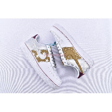 Nike Air Force 1 Low Metallic Gold CT3437-100 White/Metallic Gold/University Red/Metallic Silver Mens Womens Shoes