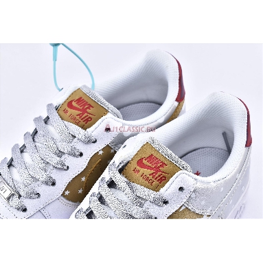 Nike Air Force 1 Low Metallic Gold CT3437-100 White/Metallic Gold/University Red/Metallic Silver Mens Womens Shoes