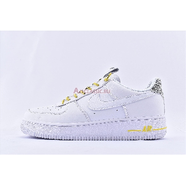 Nike Air Force 1 07 Lux White Reflective 898889-104 White/Chrome Yellow/Black/White Mens Womens Shoes