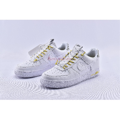 Nike Air Force 1 07 Lux White Reflective 898889-104 White/Chrome Yellow/Black/White Mens Womens Shoes