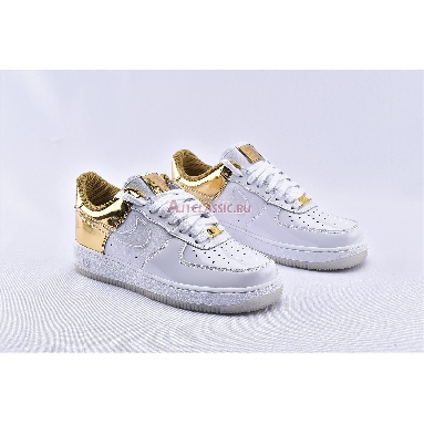 Nike Air Force 1 07 PRM Shanghai CU2991-197 White/Metal Gold/Light Gold/Clear Mens Womens Shoes