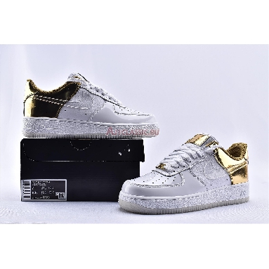 Nike Air Force 1 07 PRM Shanghai CU2991-197 White/Metal Gold/Light Gold/Clear Mens Womens Shoes