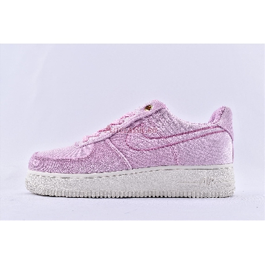 Nike Air Force 1 Low 07 Premium Pink Velour AT4144-600 Pink Rise/Pink Rise-Sail-Metallic Gold Mens Womens Shoes