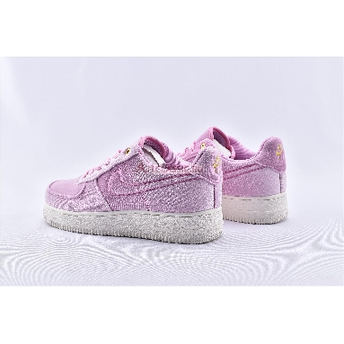 Nike Air Force 1 Low 07 Premium Pink Velour AT4144-600 Pink Rise/Pink Rise-Sail-Metallic Gold Mens Womens Shoes