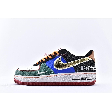 Nike Air Force 1 Low 07 What The NYC CT3610-100 White/Black/Total Orange/Racer Blue Mens Womens Shoes