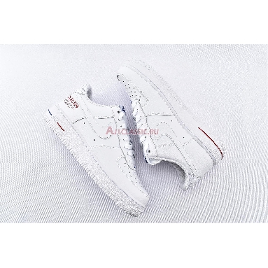 NBA x Air Force 1 Low Paris Game 2020 CW2367-100 White/University Red/Rush Blue/White Sneakers