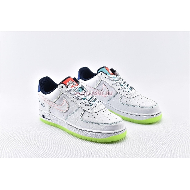 Nike Air Force 1 Low BG Outside the Lines CV2421-100 White/White/Racer Blue/Aurora Green Mens Womens Shoes