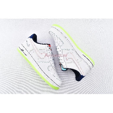 Nike Air Force 1 Low BG Outside the Lines CV2421-100 White/White/Racer Blue/Aurora Green Mens Womens Shoes