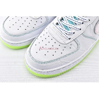 Nike Air Force 1 Low BG Outside the Lines CV2421-100 White/White/Racer Blue/Aurora Green Mens Womens Shoes