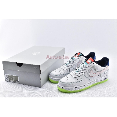 Nike Air Force 1 Low BG Outside the Lines CV2421-100 White/White/Racer Blue/Aurora Green Mens Womens Shoes