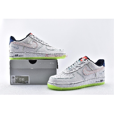 Nike Air Force 1 Low BG Outside the Lines CV2421-100 White/White/Racer Blue/Aurora Green Mens Womens Shoes