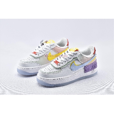 Nike Wmns Air Force 1 Shadow White Hydrogen Blue CW2630-141 White/Hydrogen Blue/Purple/White Mens Womens Shoes